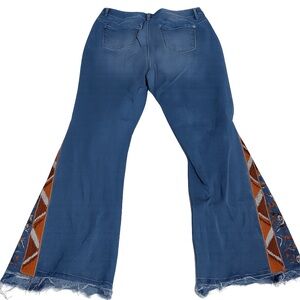 Embroidered High Rise flare denim Jeans